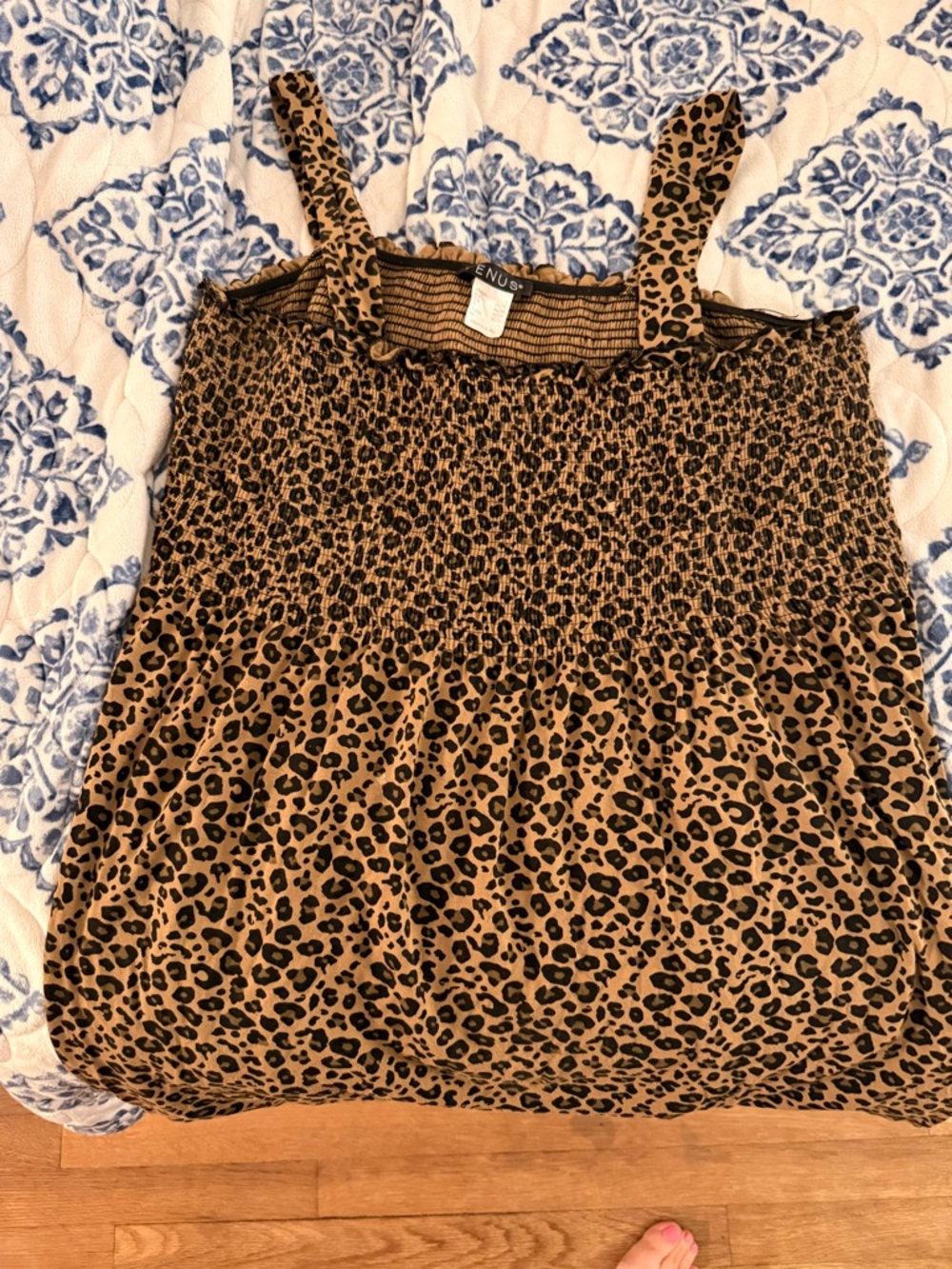 VENUS Leopard Print Smocked Camisole - Brown/Black